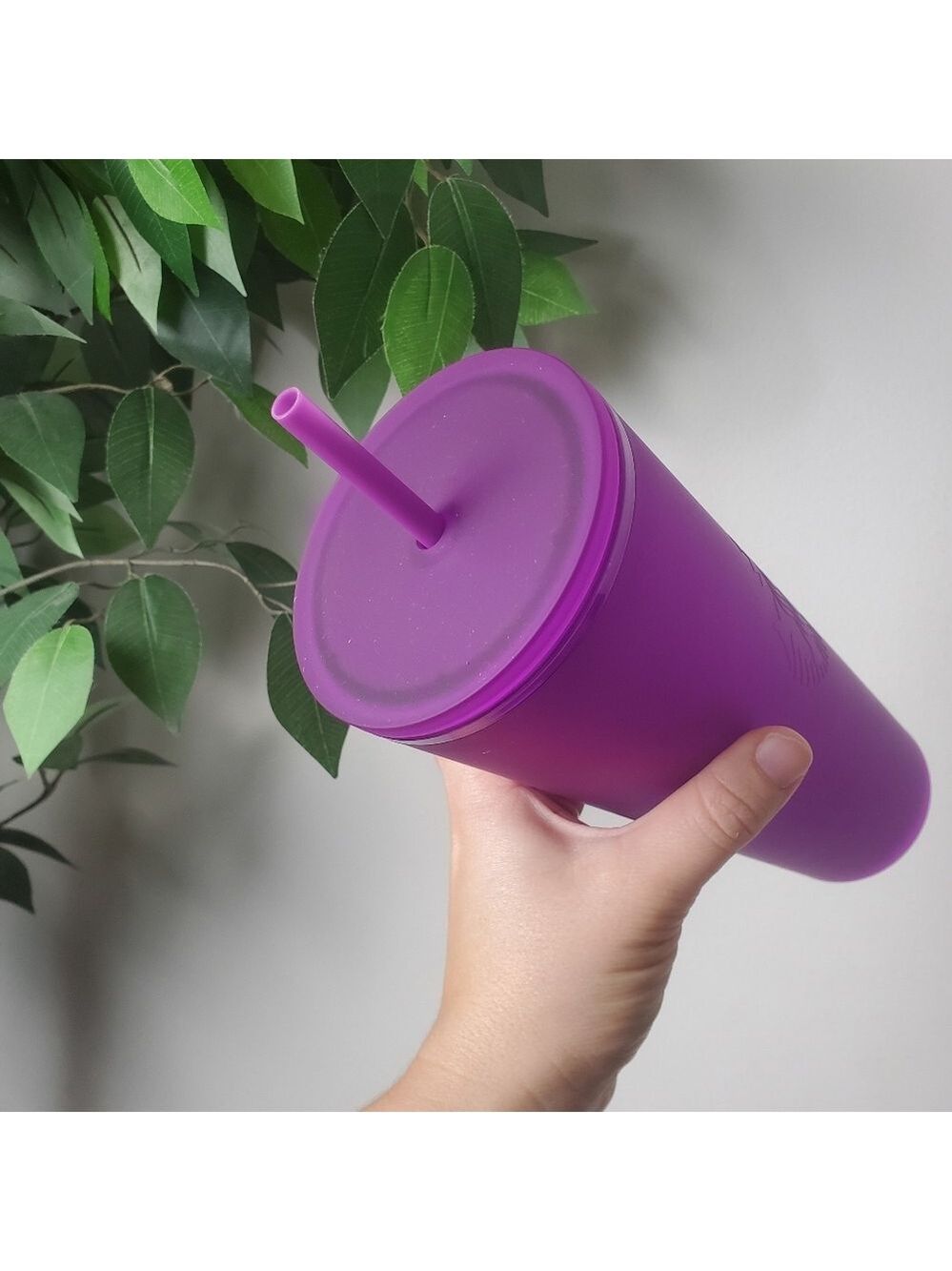 Starbucks Venti 24 oz Purple Matte Soft Touch Tumbler NEW - Picture 4 of 7